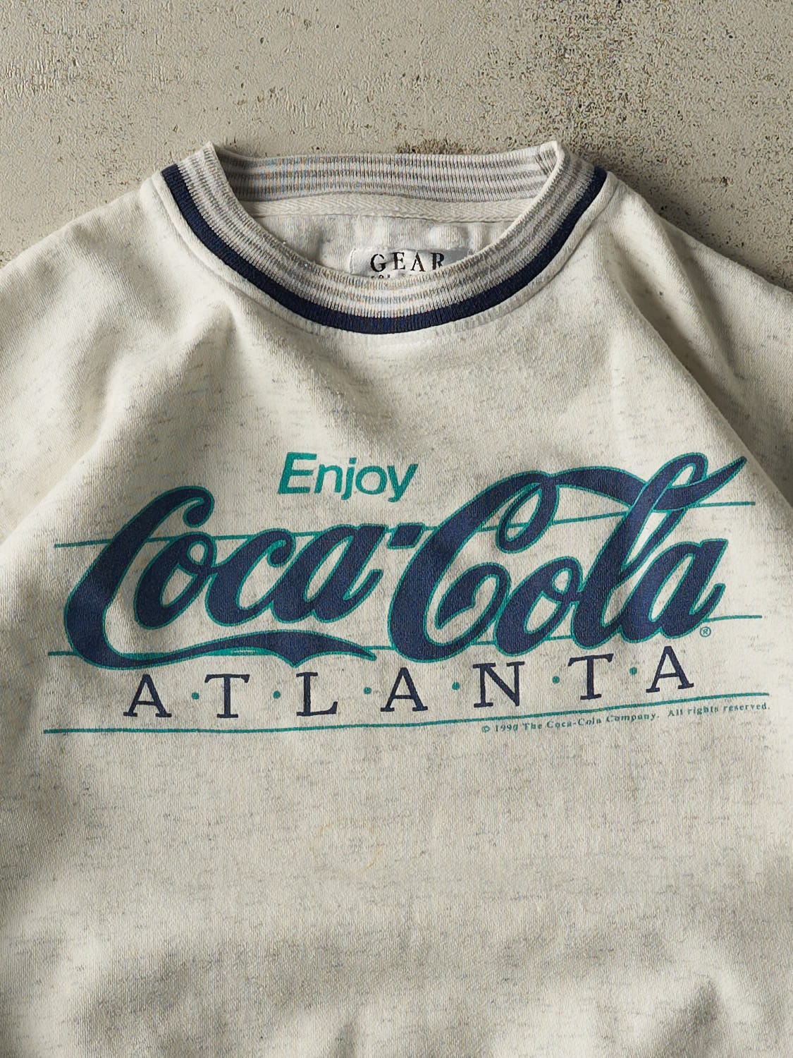 Vintage 90' Heather Grey Coca Cola Atlanta Crewneck (L)