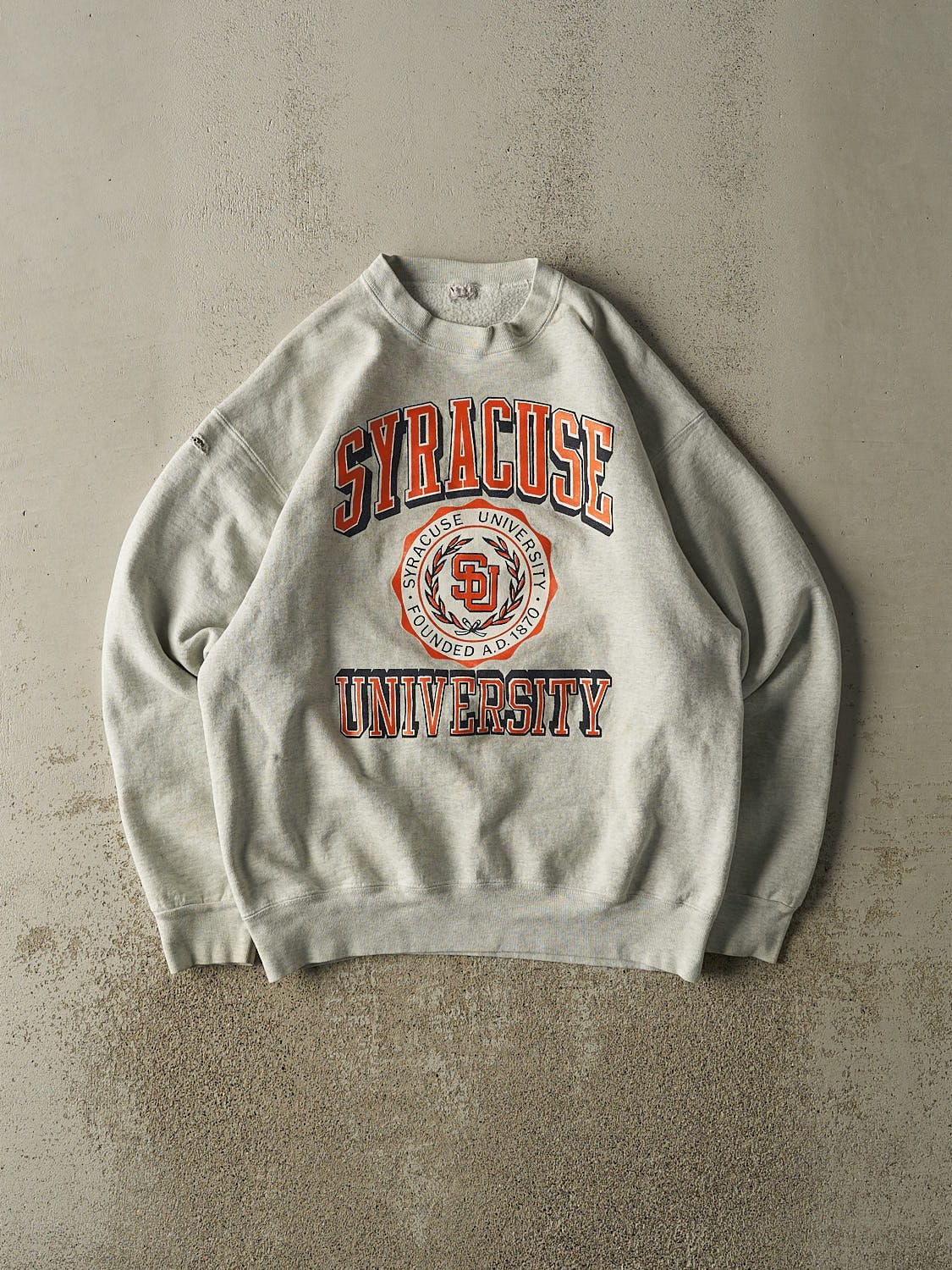 Vintage 90s Heather Grey Syracuse University Crewneck (L/XL)