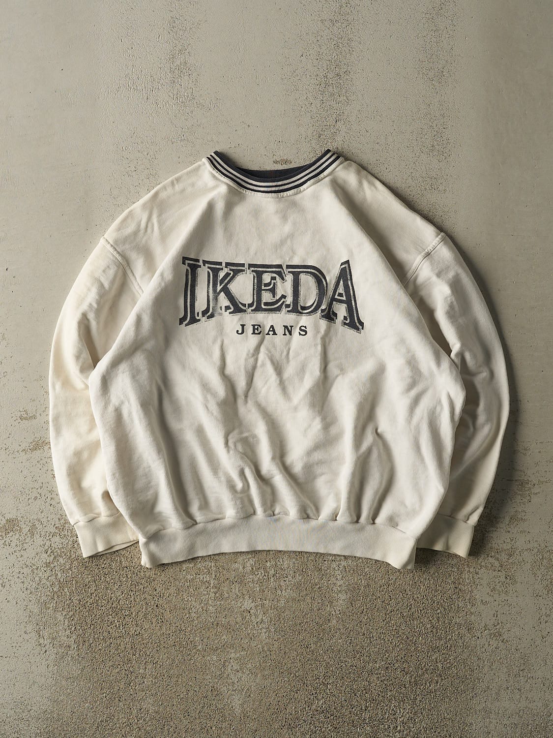 Vintage 90s White Ikeda Jeans Crewneck (L/XL)