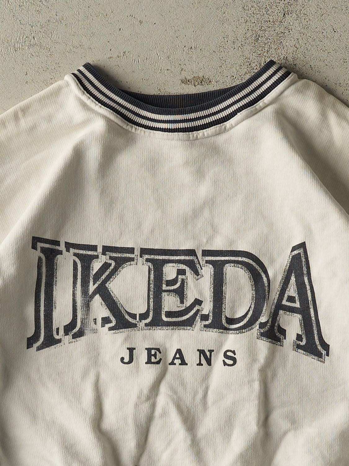 Vintage 90s White Ikeda Jeans Crewneck (L/XL)