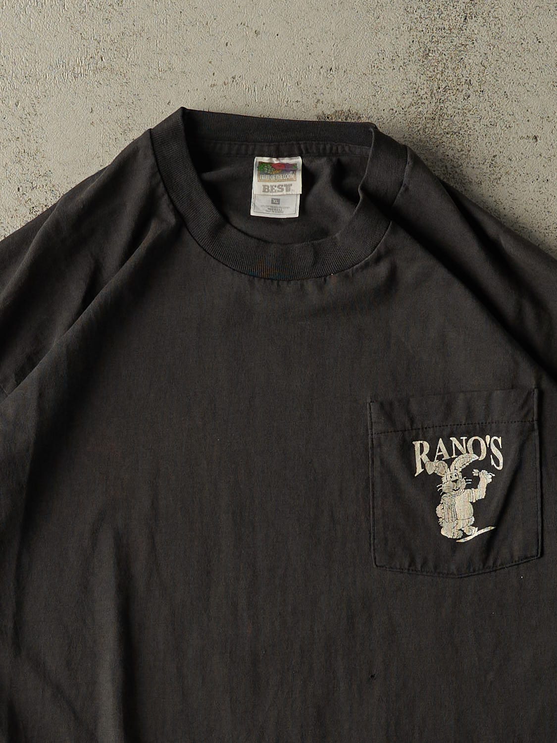 Vintage 80s Black Rano's Pocket Tee (L/XL)