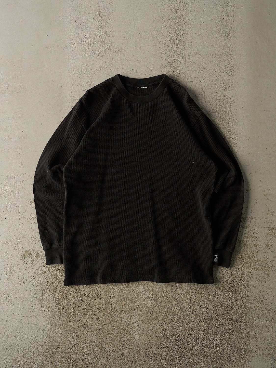 Vintage Y2K Black Blank Thermal Long Sleeve (L/XL)