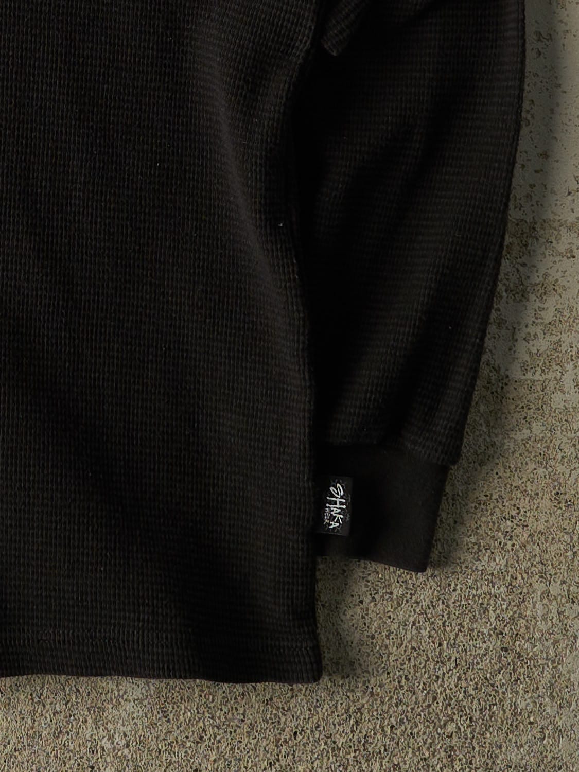 Vintage Y2K Black Blank Thermal Long Sleeve (L/XL)