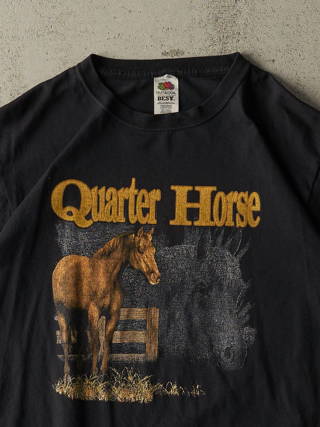 Vintage Y2K Black Quarter Horse Tee (L)