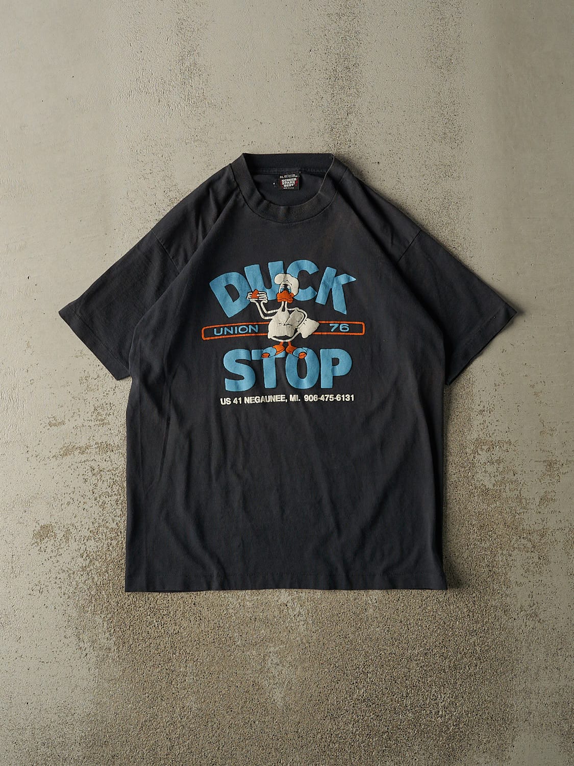 Vintage 90s Black Duck Stop Tee (L)