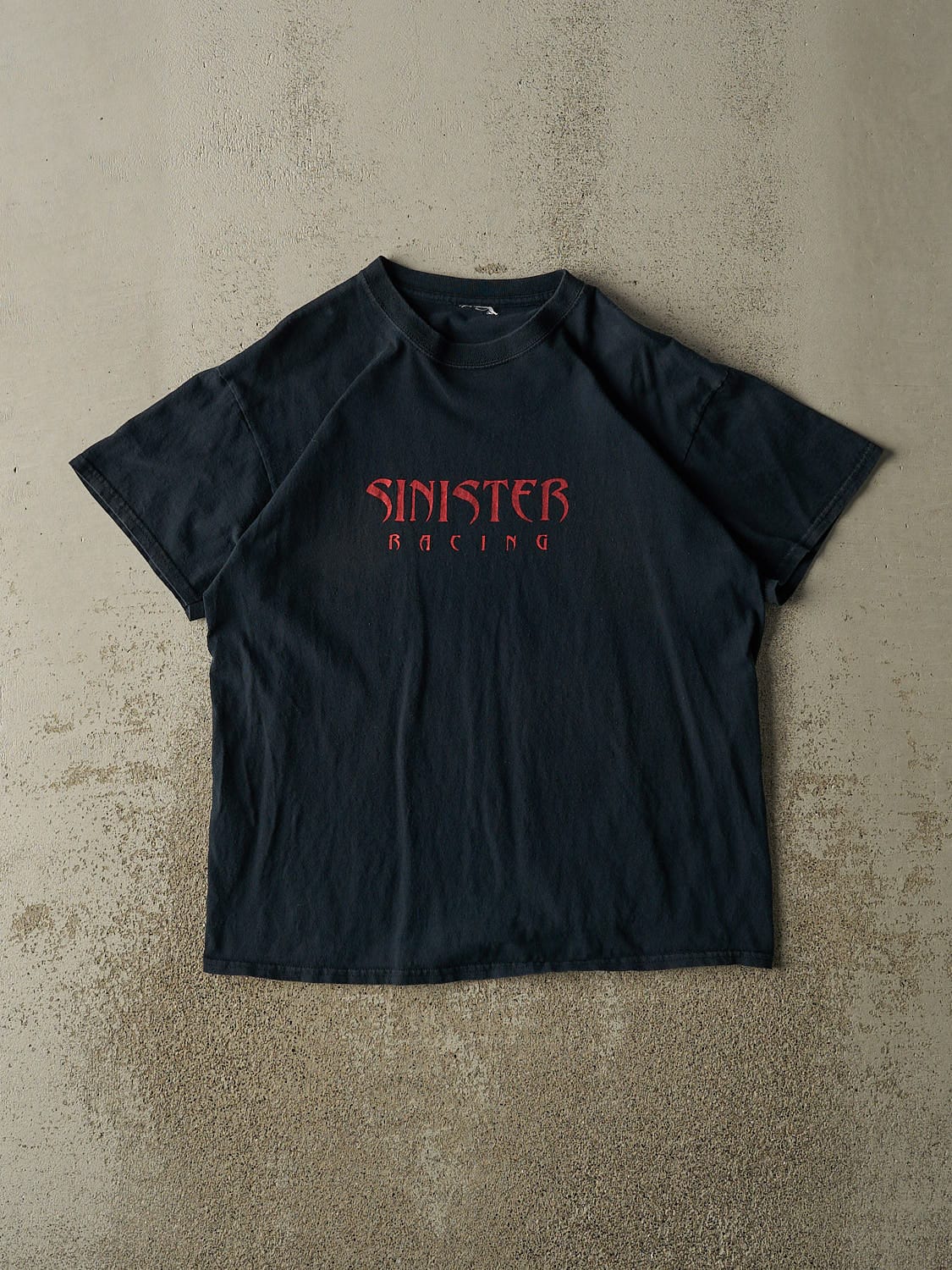 Vintage Y2K Faded Black Sinister Racing Tee (M/L)
