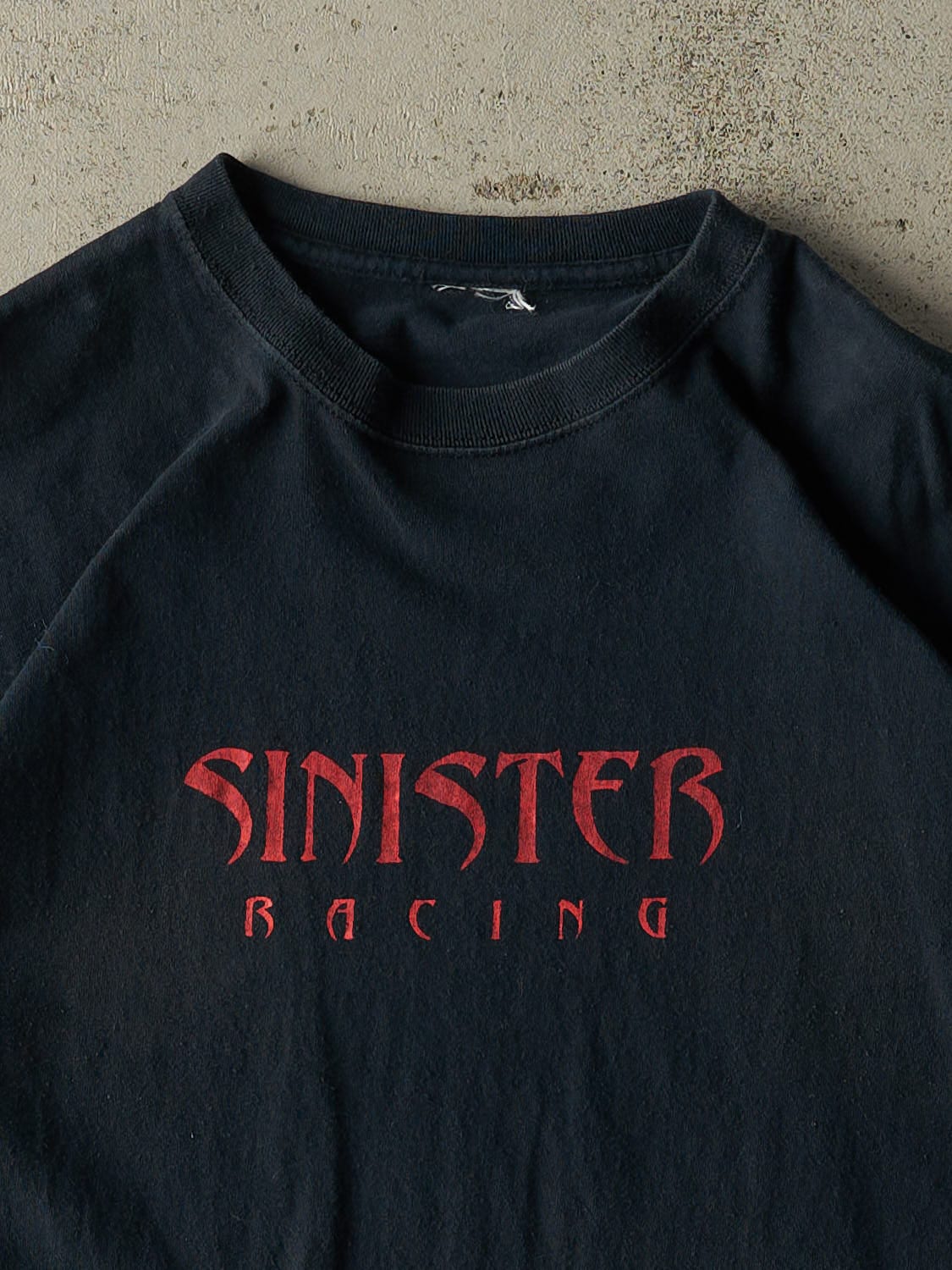 Vintage Y2K Faded Black Sinister Racing Tee (M/L)