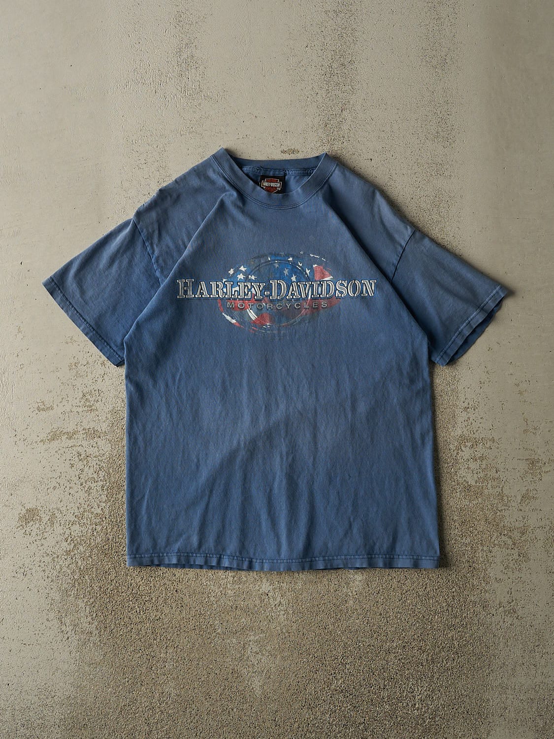 Vintage 02' Blue Harley Davidson Waynesboro Virginia Tee (M/L)