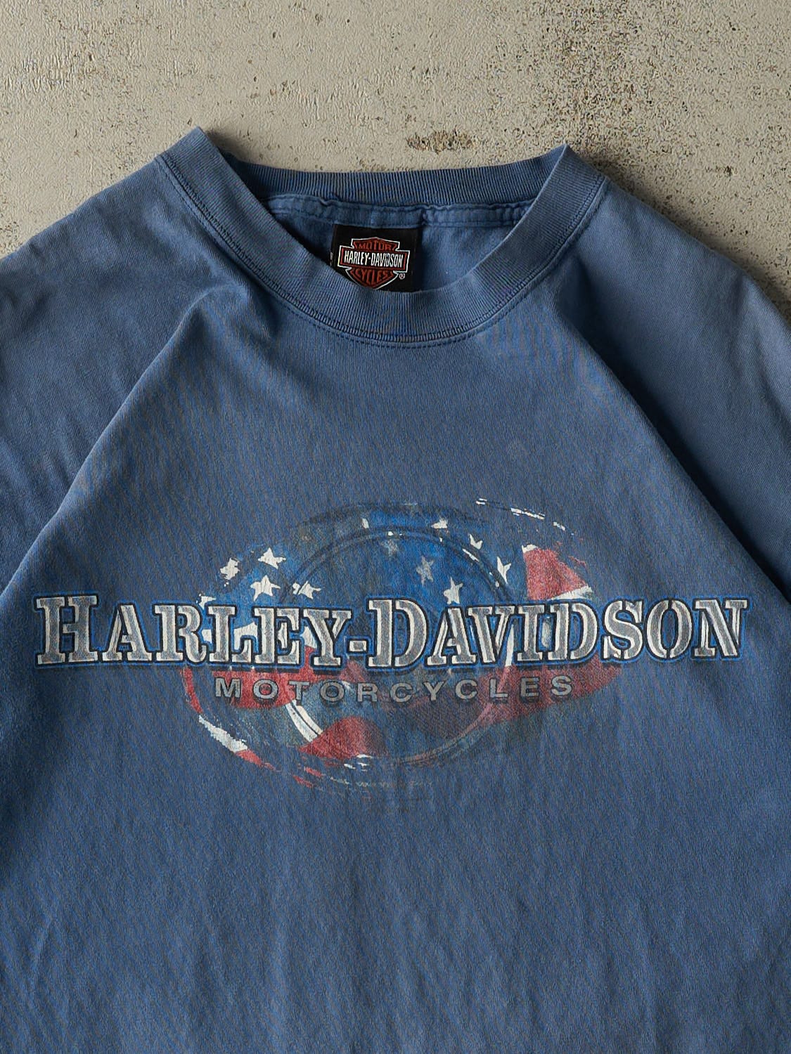 Vintage 02' Blue Harley Davidson Waynesboro Virginia Tee (M/L)