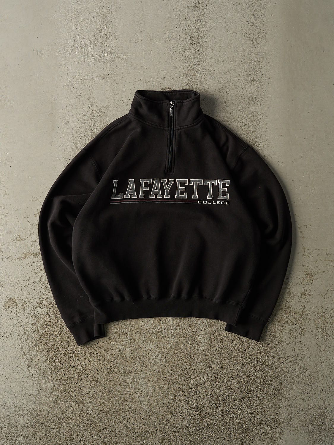 Vintage 90s Black Lafayette College Quarter Zip Sweater (S/M)
