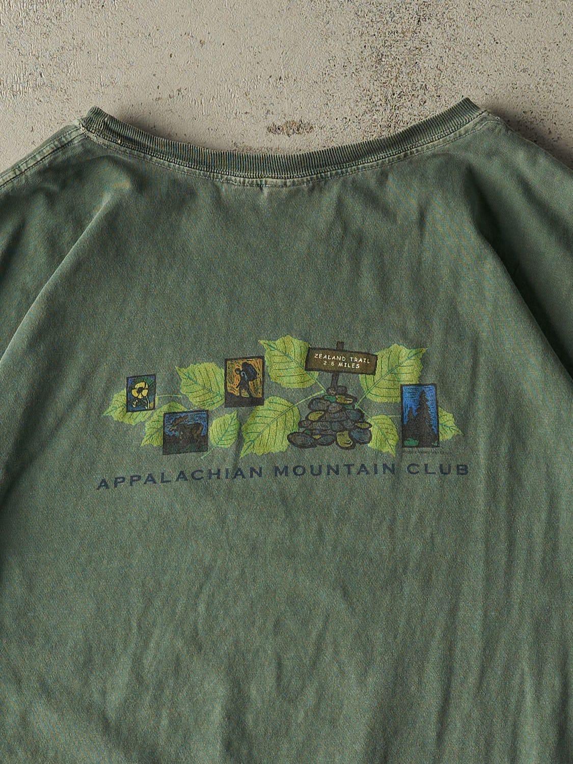 Vintage 08' Washed Green Zealand Falls Tee (XL/XXL)