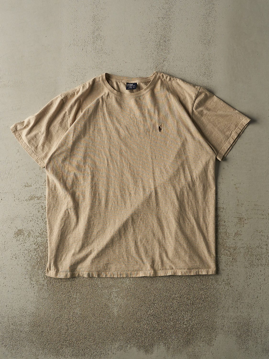 Vintage 90s Beige Polo Embroidered Tee (XXL)