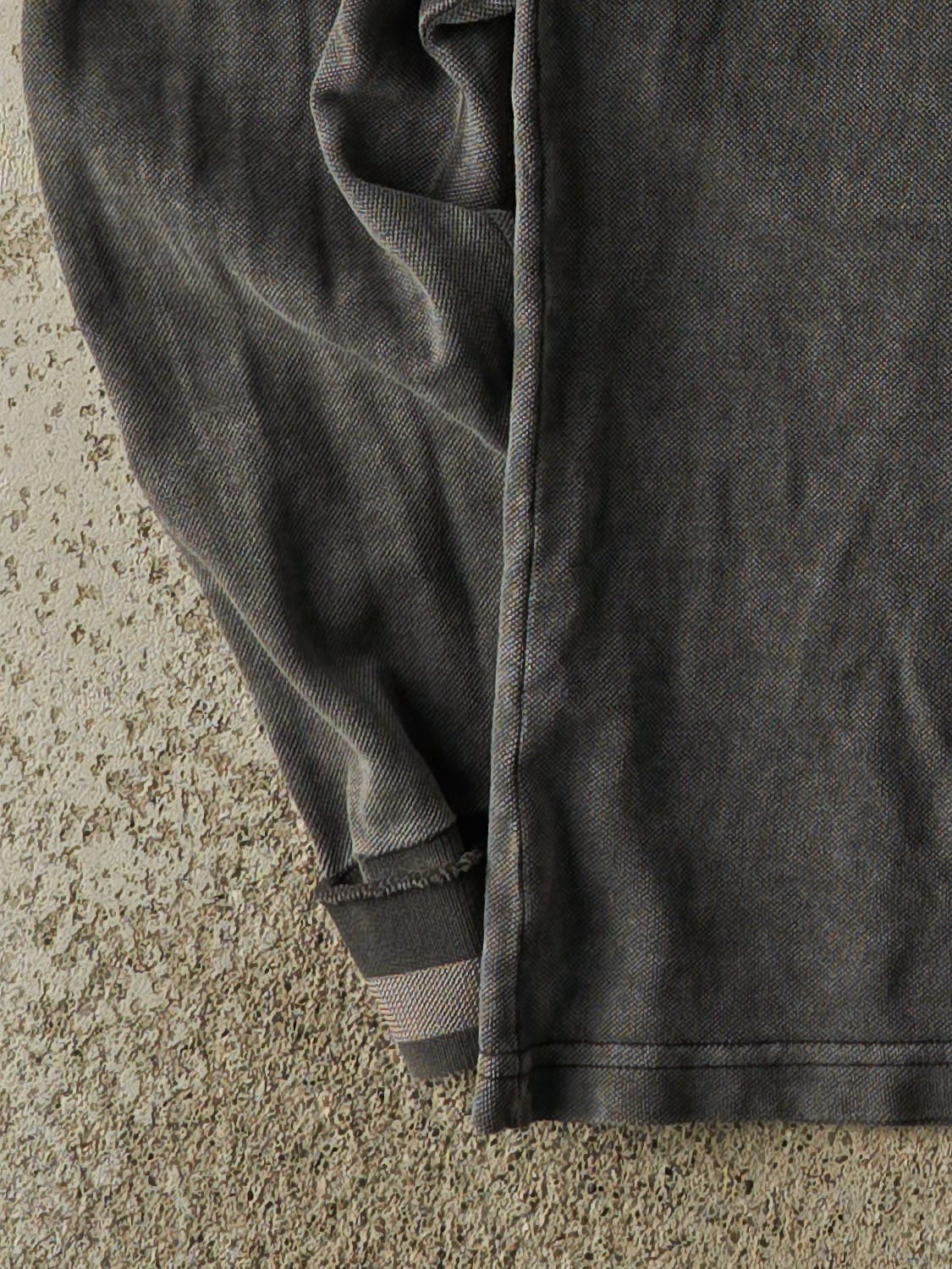 Vintage 90s Charcoal Grey Kappa Monaco Embroidered Quarter Button Long Sleeve (M/L)