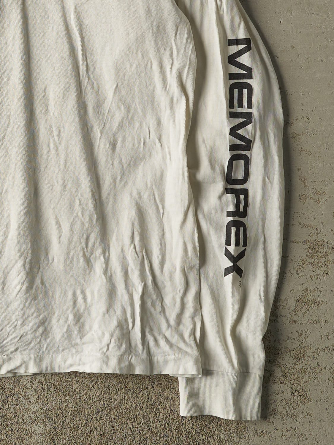 Vintage 80s White Memorex Headphones Long Sleeve (L)
