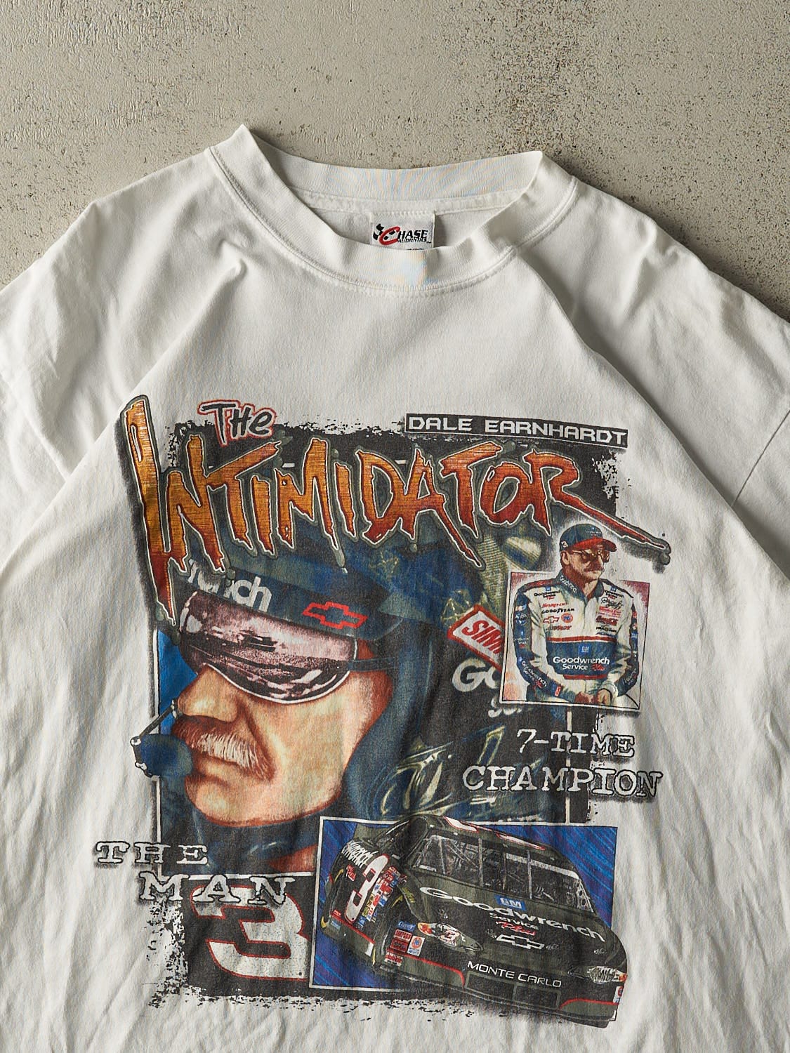 Vintage 90s White Dale Earnhardt Nascar Racing Tee (L)