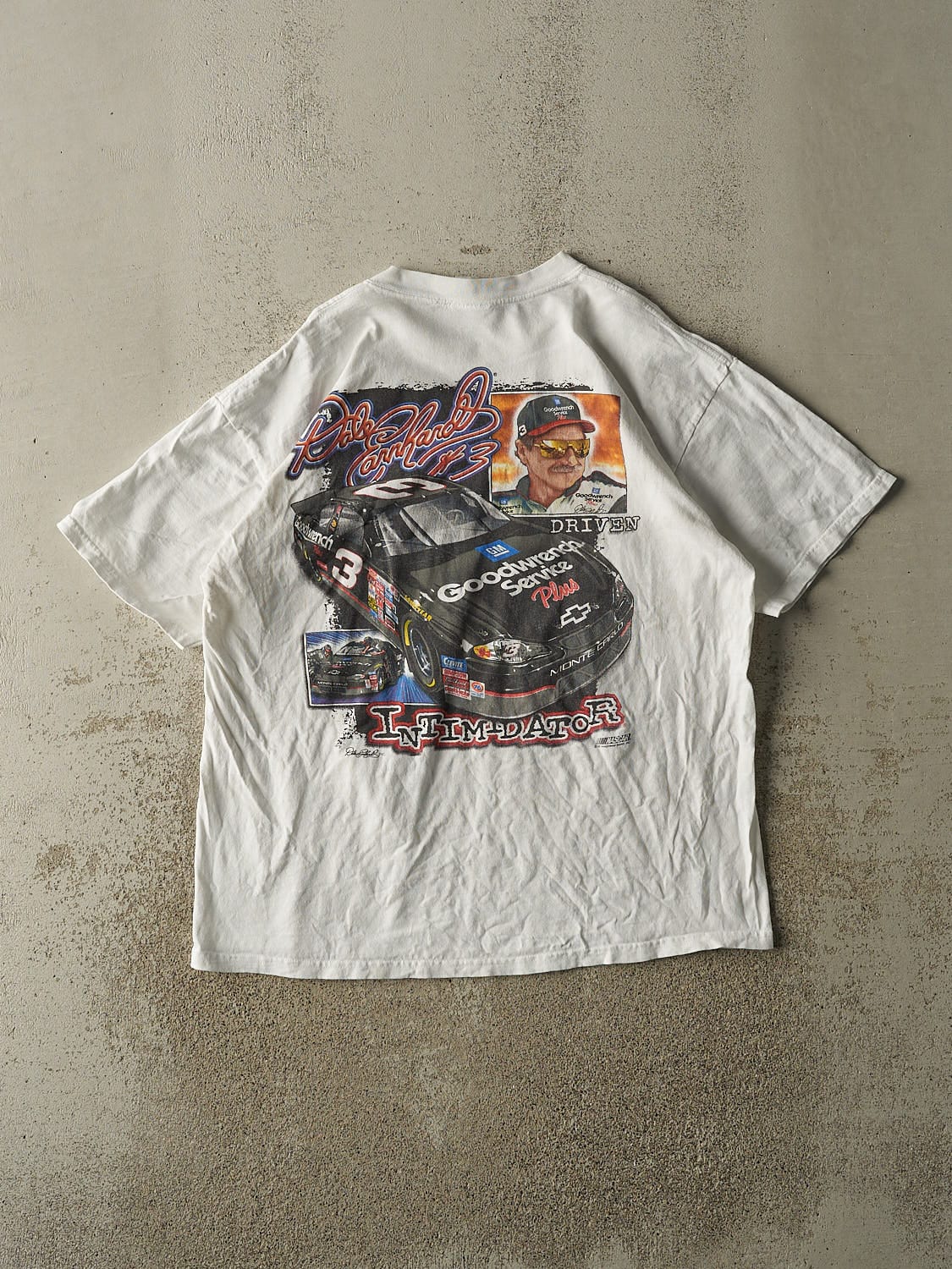 Vintage 90s White Dale Earnhardt Nascar Racing Tee (L)