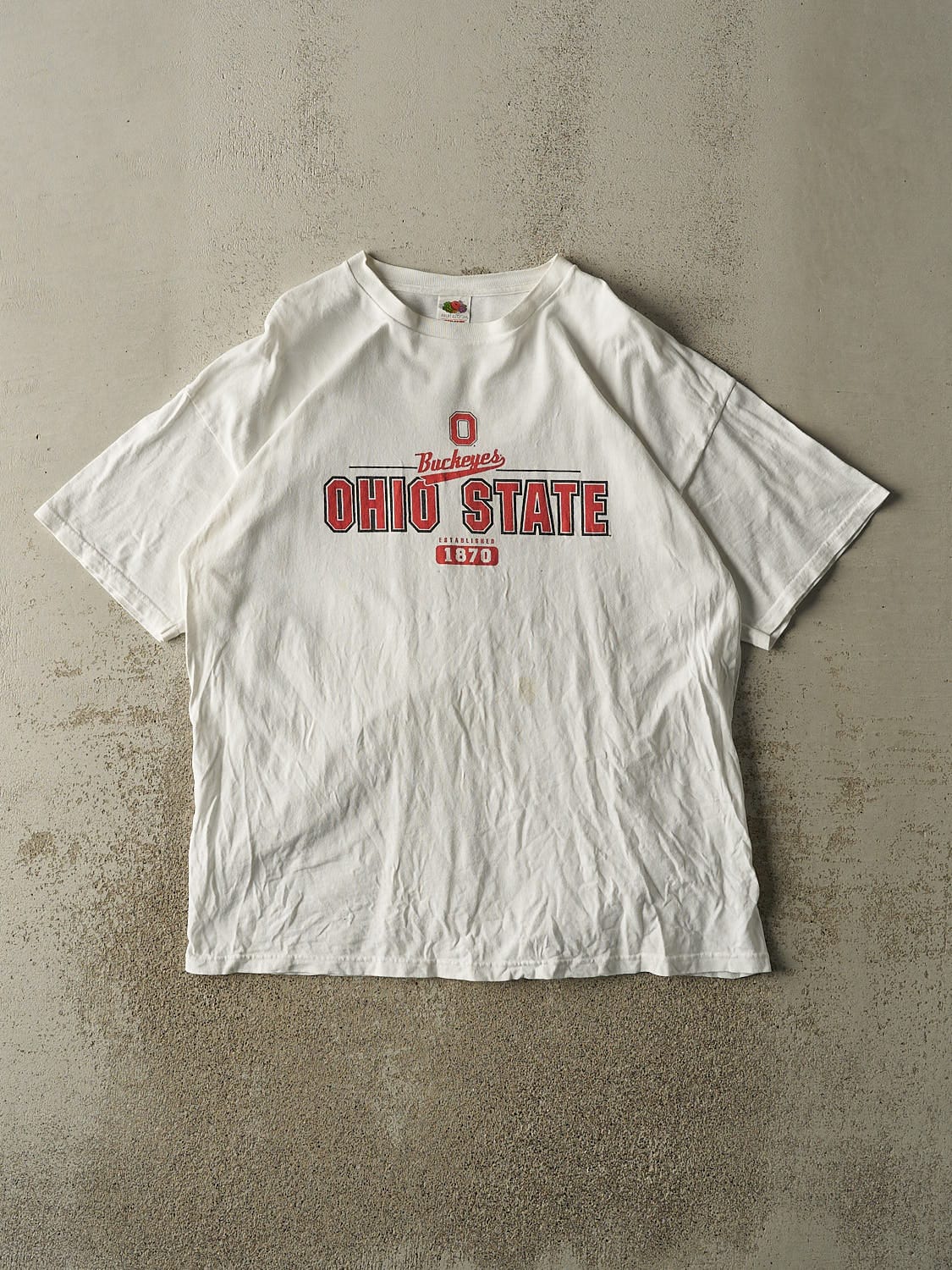 Vintage Y2K White Ohio State Buckeyes Tee (XL)