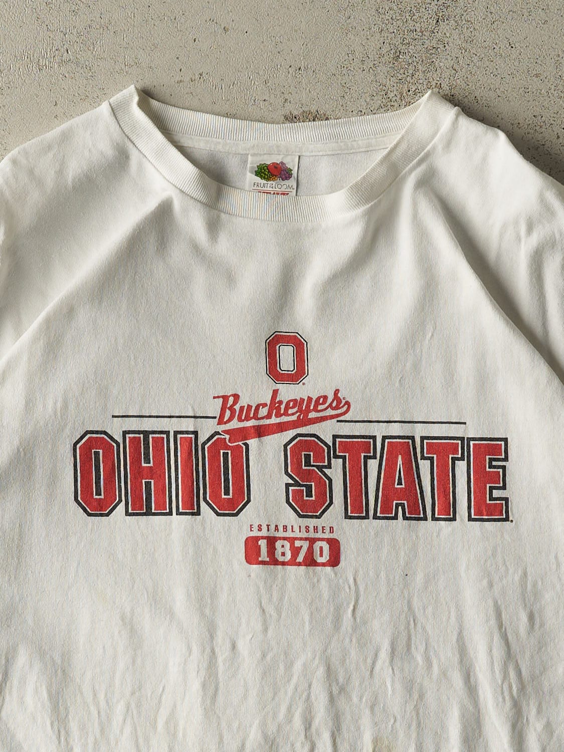 Vintage Y2K White Ohio State Buckeyes Tee (XL)