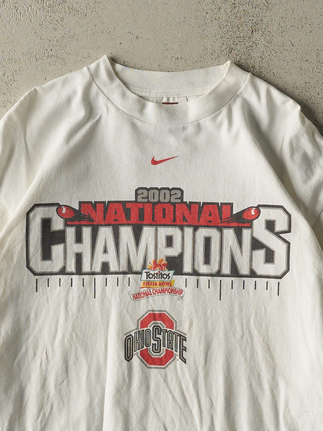 Vintage 02' White Nike Ohio State Fiesta Bowl National Champions Long Sleeve (L)