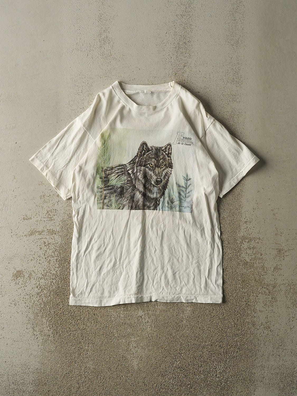 Vintage 90s White Wolf Wildlife Festival Tee (S/M)