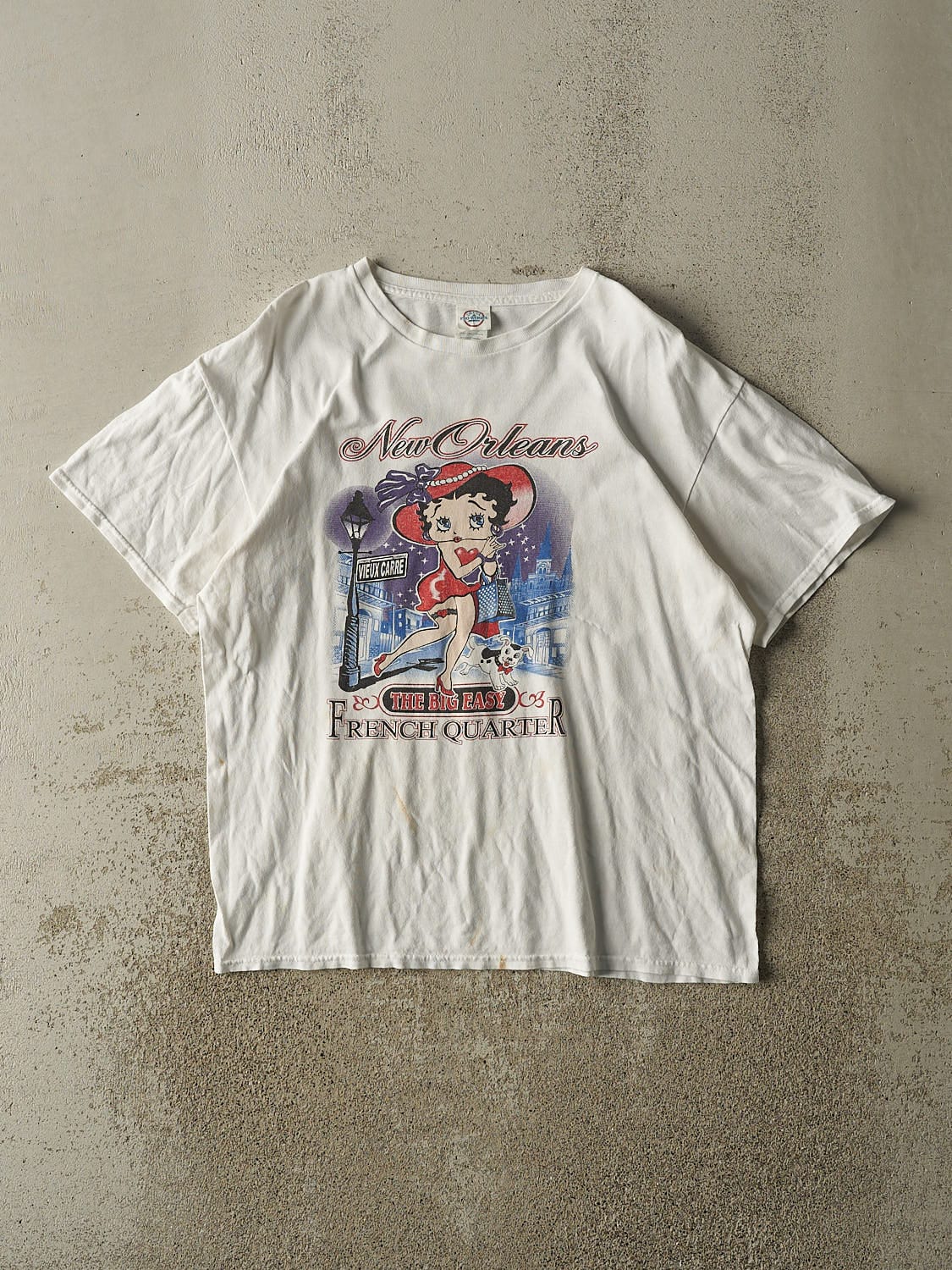 Vintage 03' White Betty Boop New Orleans Tee (M/L)