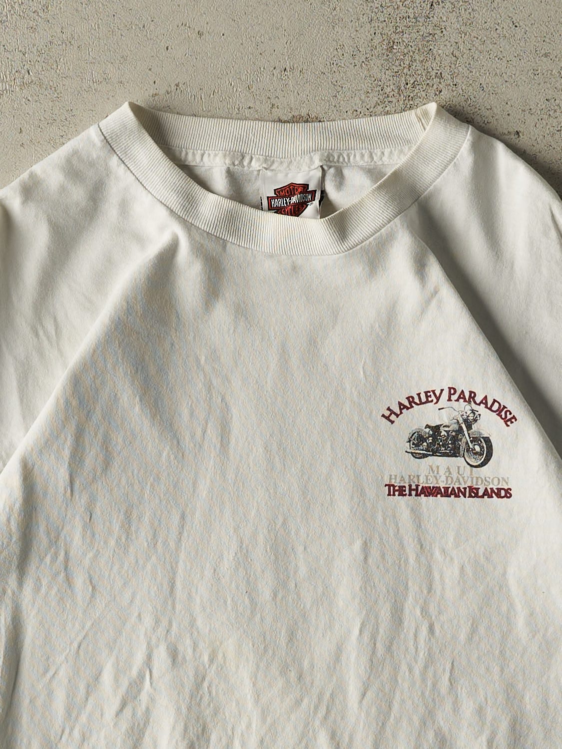 Vintage 96' White Harley Davidson Hawaiian Islands Tee (S/M)