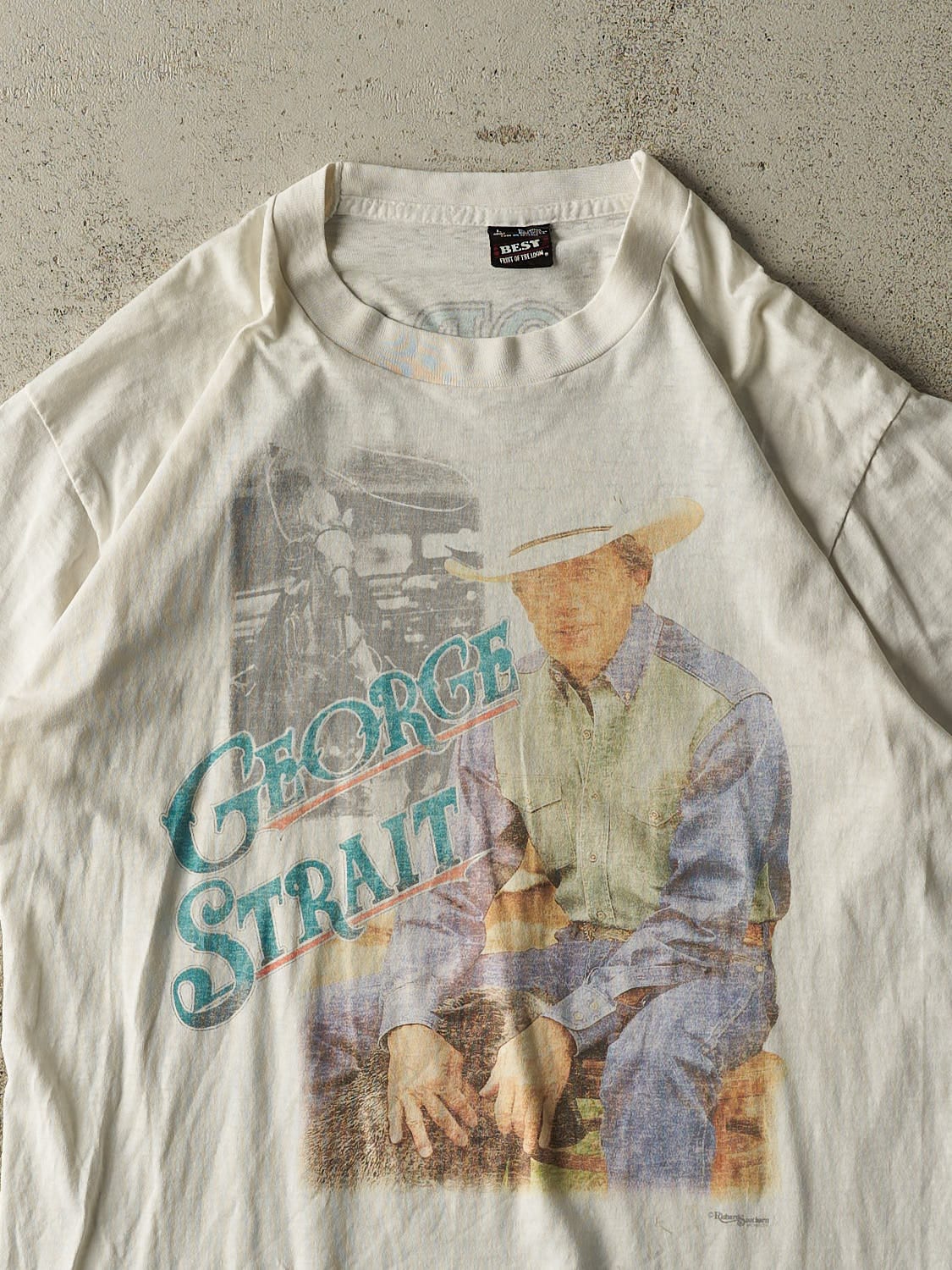 Vintage 80s White George Strait Tee (M/L)