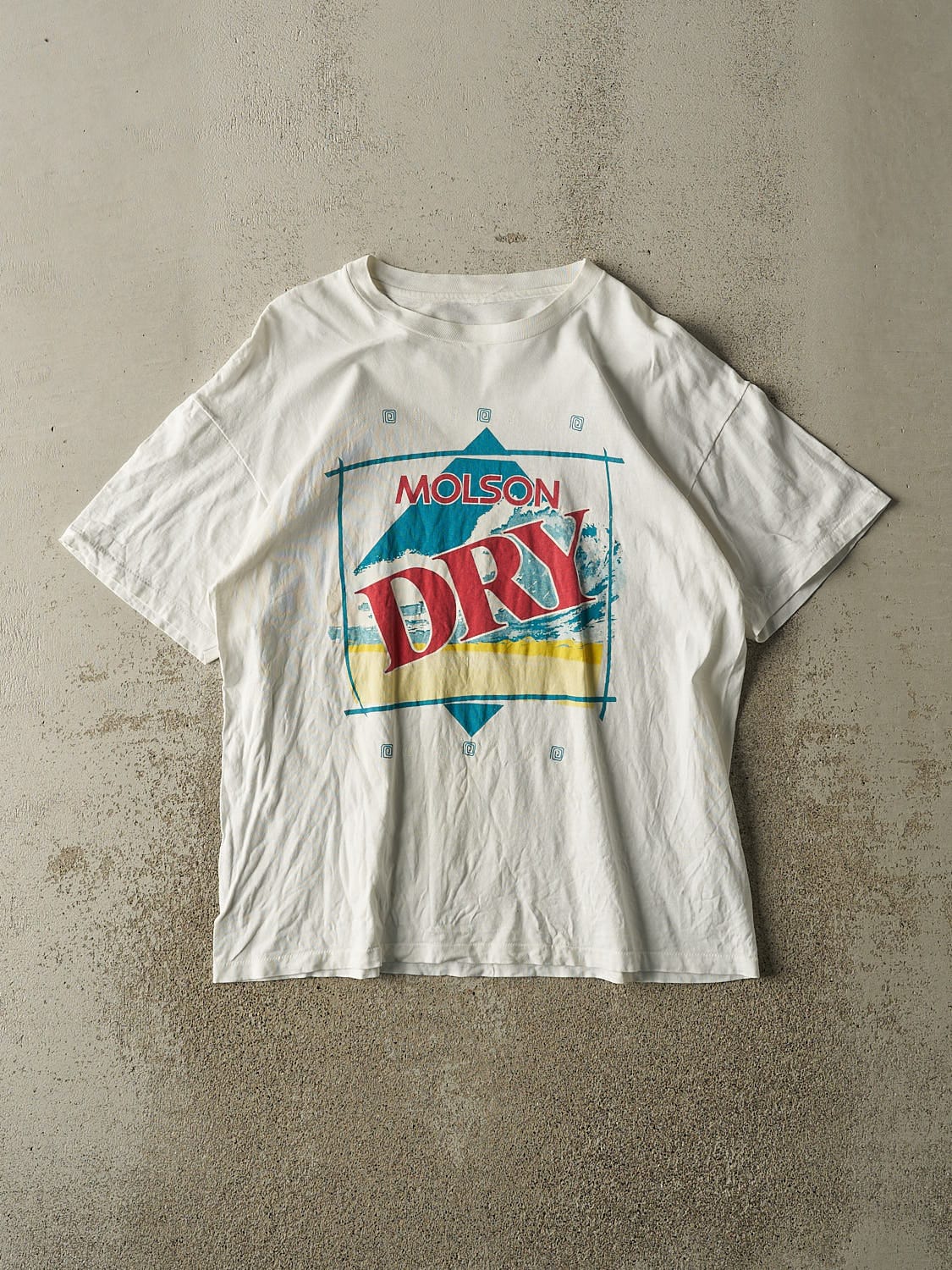 Vintage 80s White Molson Dry Tee (L)