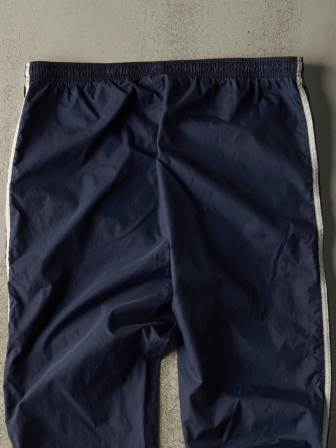 Vintage 90s Navy Blue Adidas Striped Track Pants (36x31)