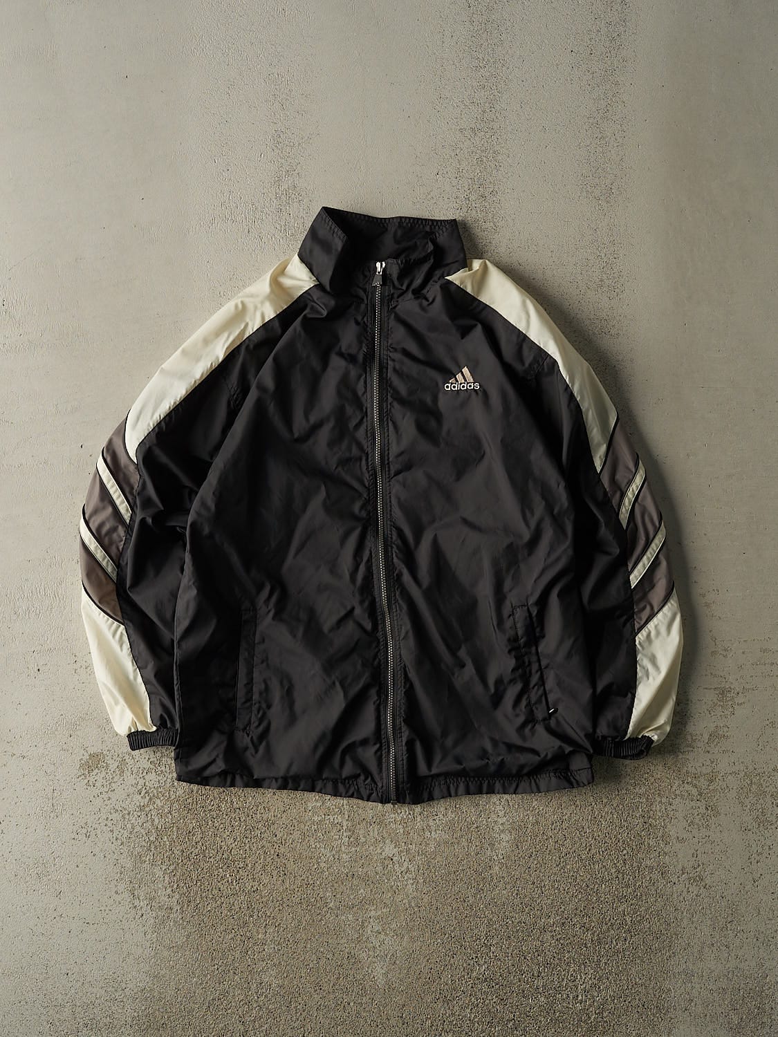 Vintage 90s Black Adidas Embroidered Zip Up Track Jacket (L)