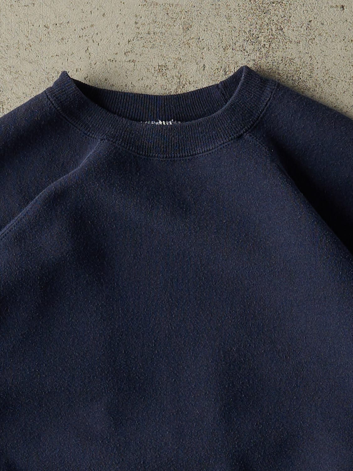 Vintage 80s Navy Blue Blank Crewneck (M)
