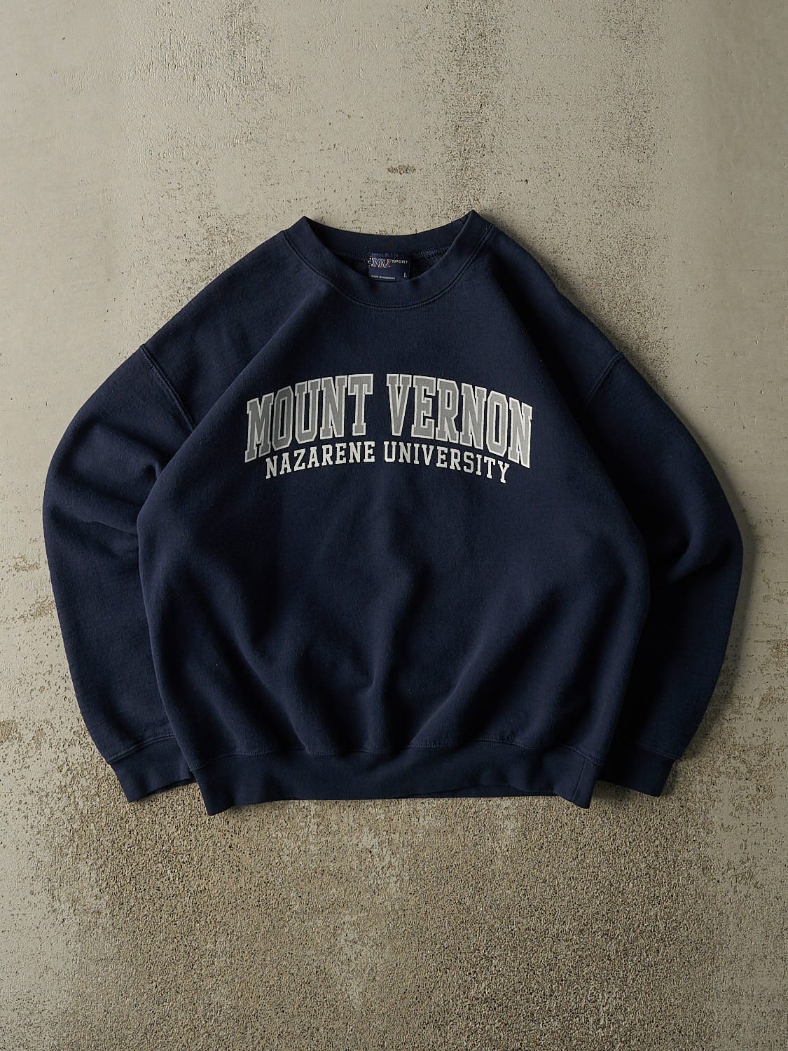 Vintage 90s Navy Blue Mount Vernon Nazarene University Crewneck (M/L)