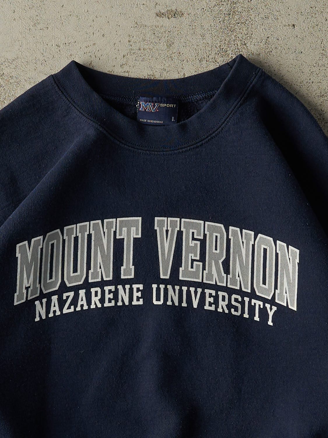 Vintage 90s Navy Blue Mount Vernon Nazarene University Crewneck (M/L)