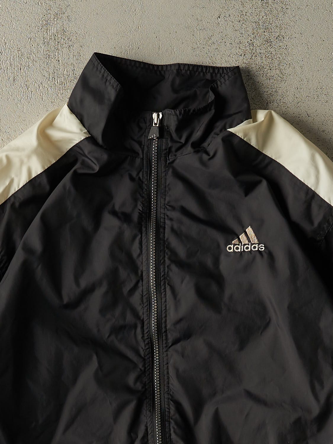 Vintage 90s Black Adidas Embroidered Zip Up Track Jacket (L)