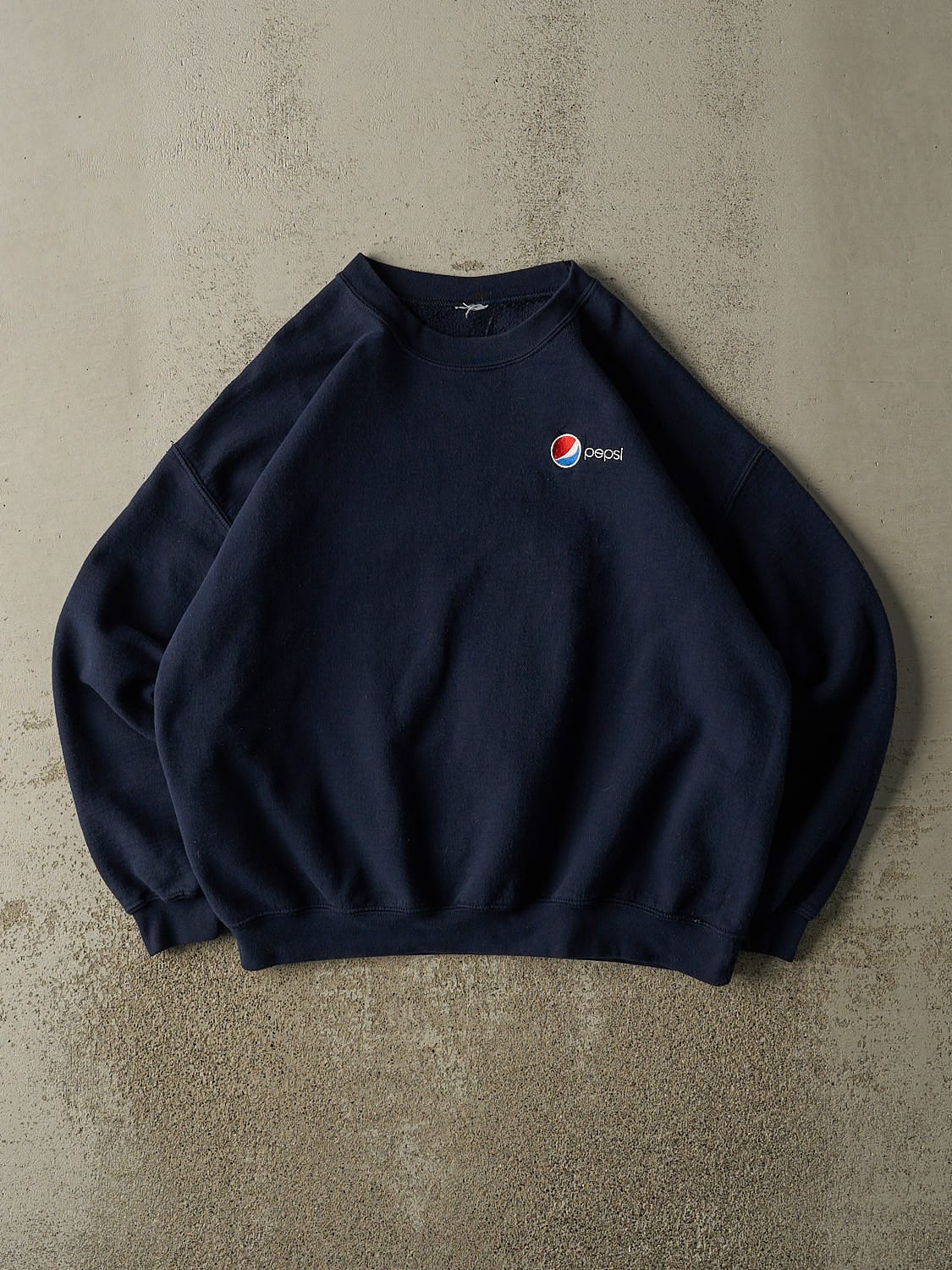Vintage Y2K Navy Blue Pepsi Embroidered Crewneck (L)