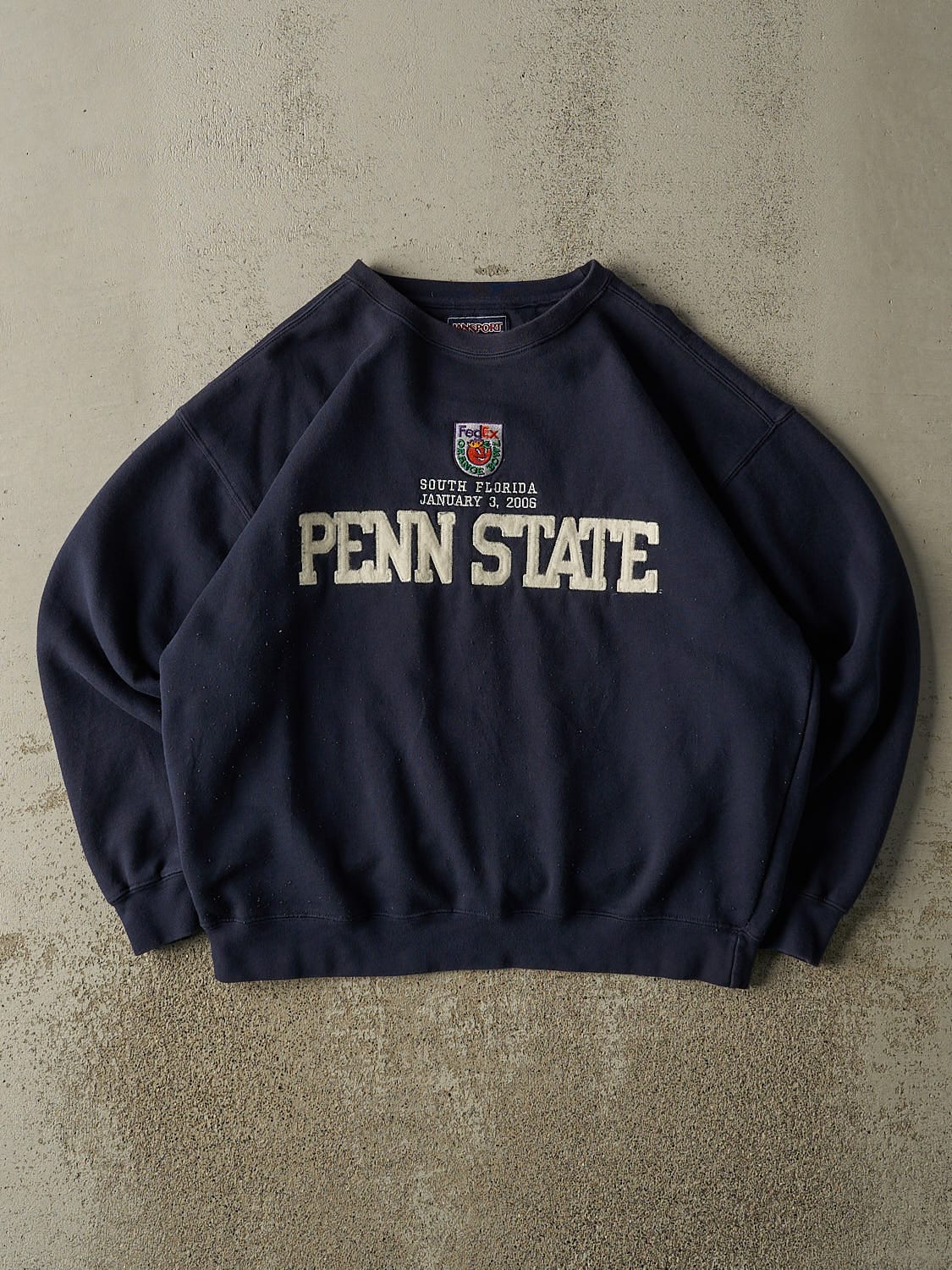 Vintage 06' Navy Blue Penn State FedEx Orange Bowl Embroidered Crewneck (M/L)