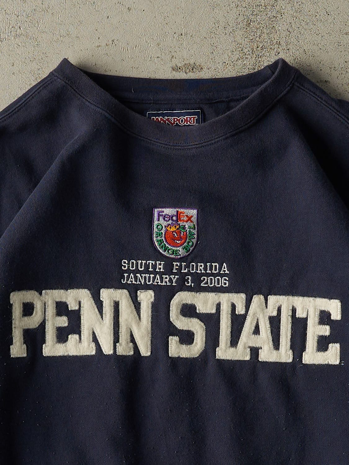 Vintage 06' Navy Blue Penn State FedEx Orange Bowl Embroidered Crewneck (M/L)