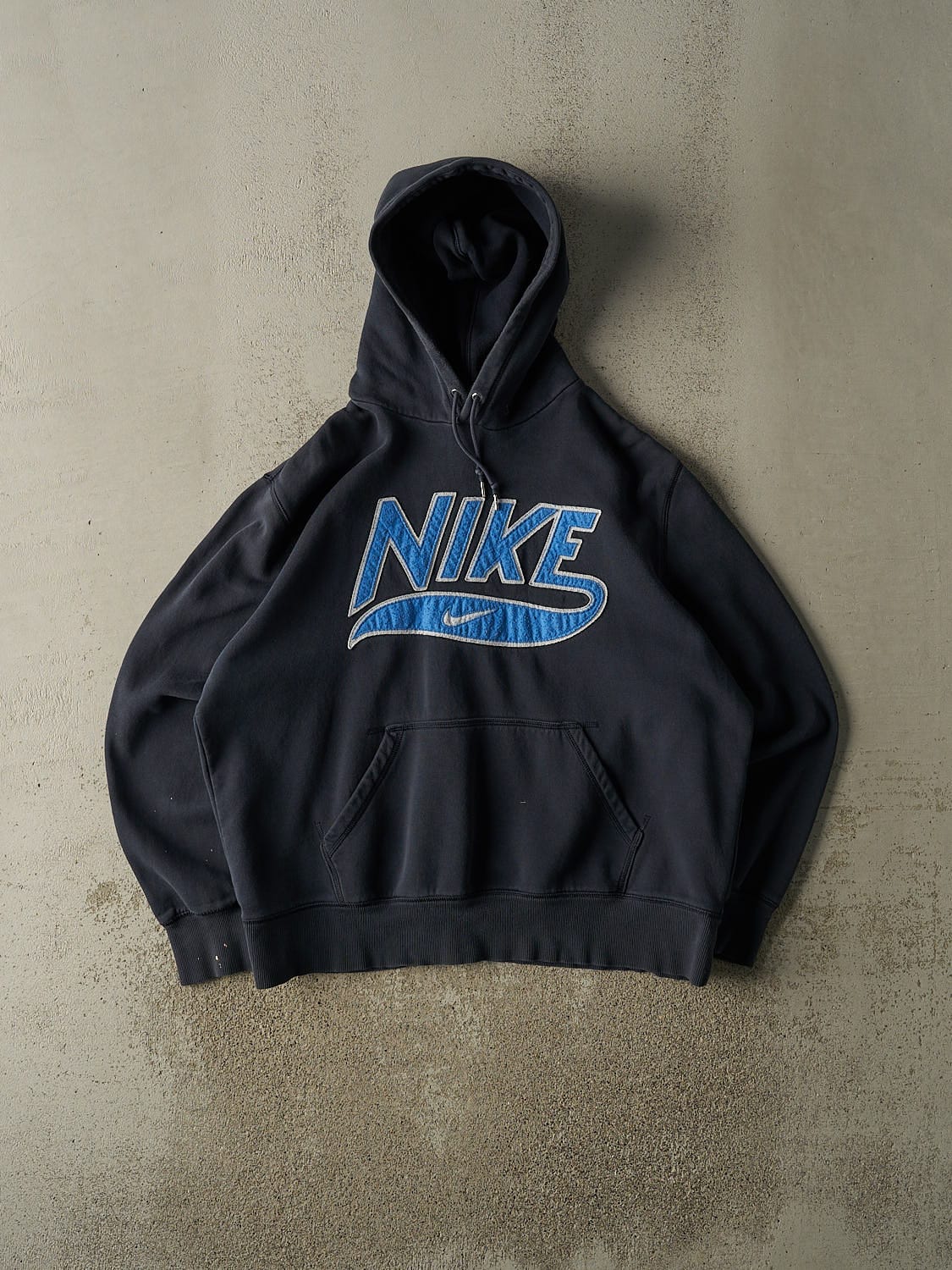 Vintage Y2K Navy Blue Nike Embroidered Hoodie (L/XL)