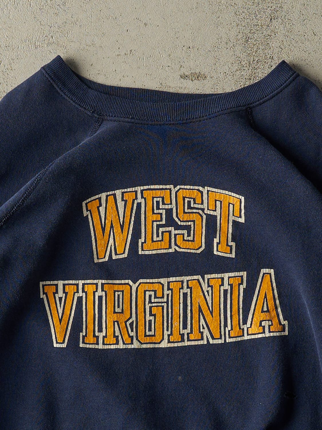 Vintage 80s Navy Blue West Virginia University Crewneck (L/XL)