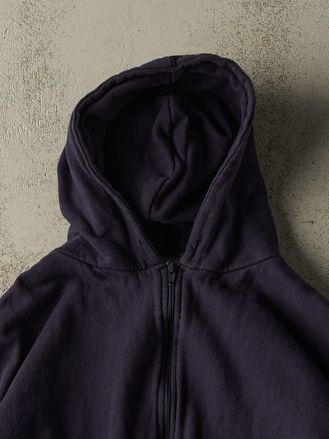 Vintage 90s Navy Blue Blank Thermal Lined Hoodie (S/M)