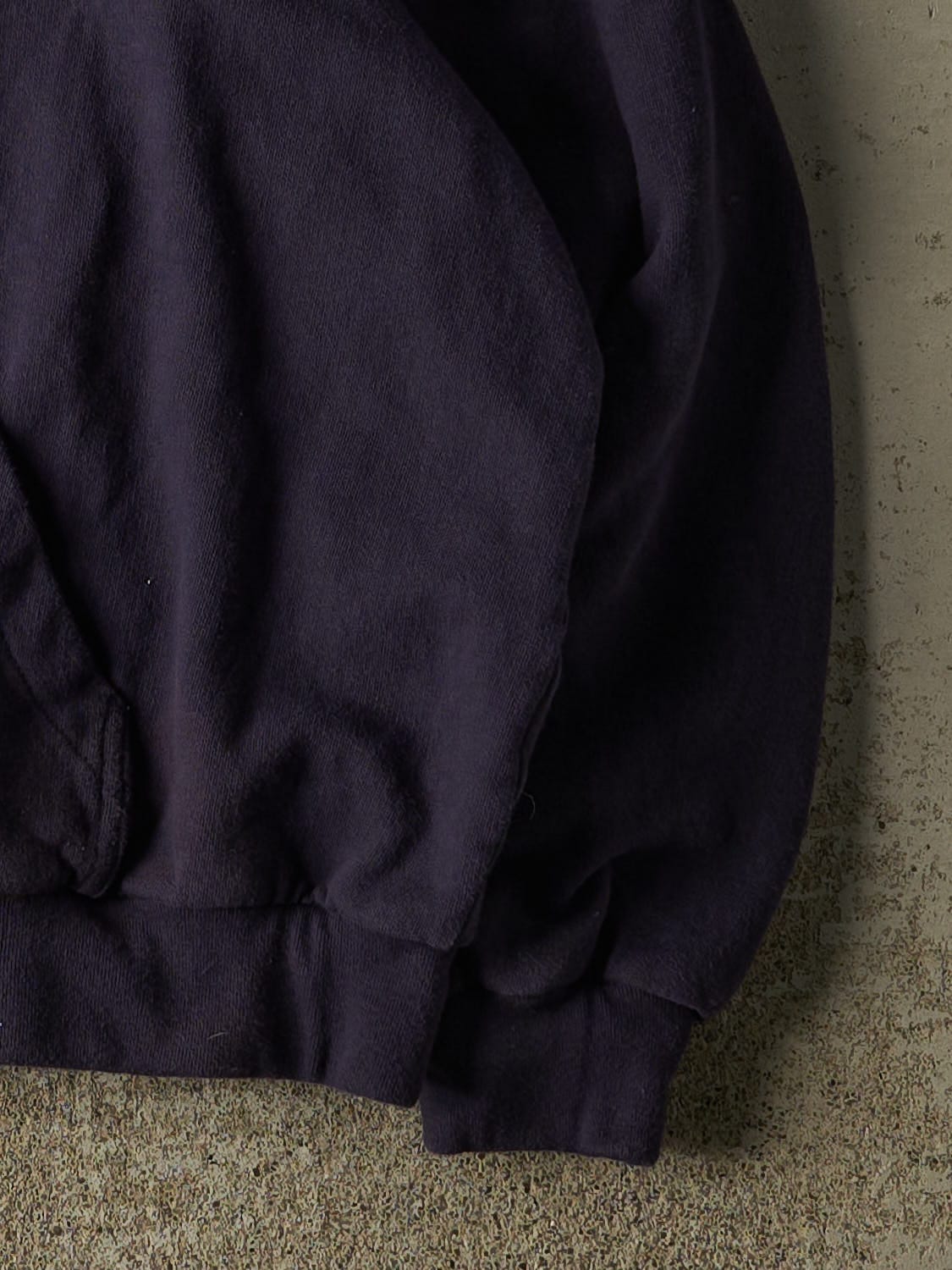 Vintage 90s Navy Blue Blank Thermal Lined Hoodie (S/M)