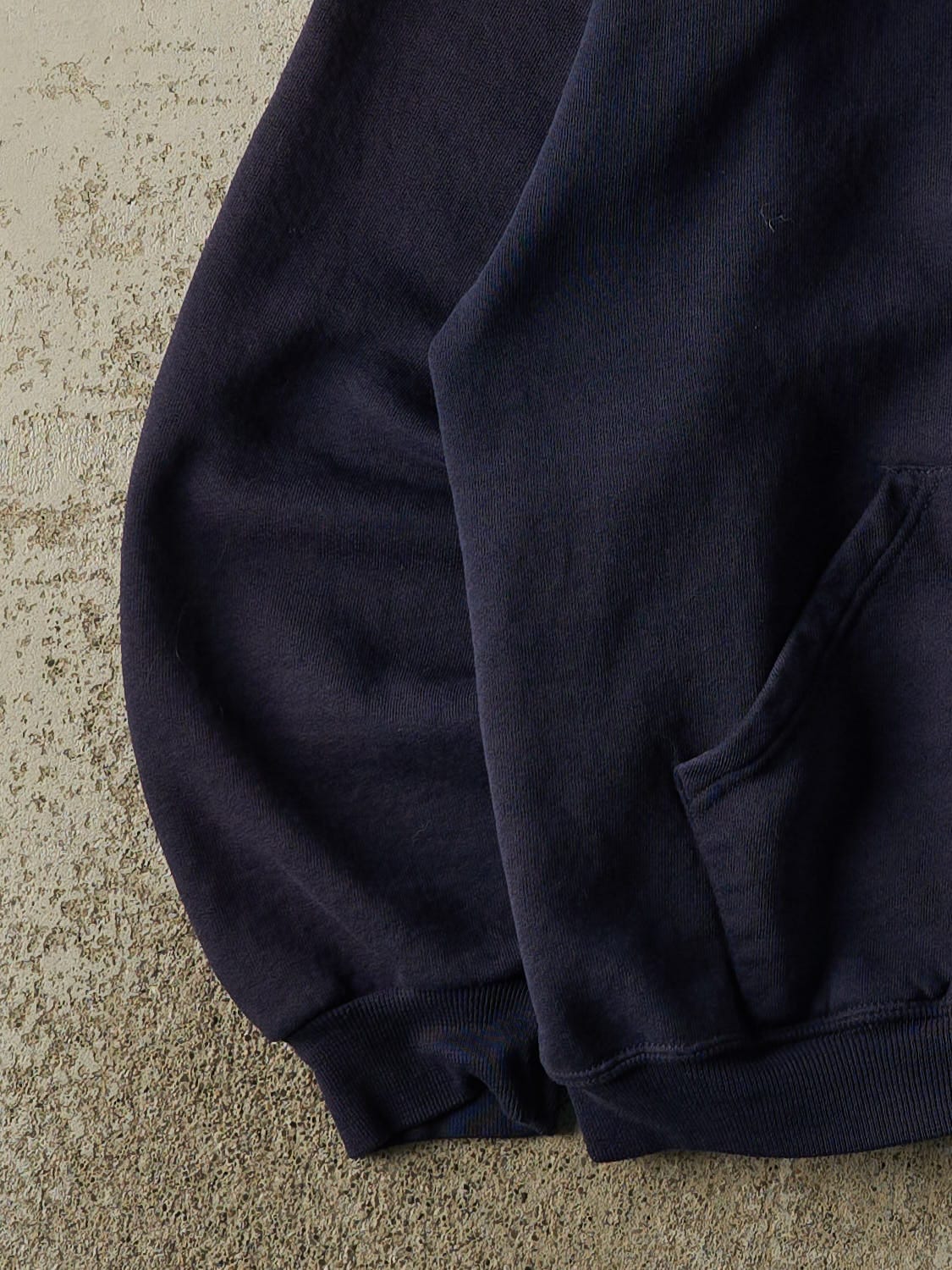 Vintage Y2K Navy Blue Russell Athletic Blank Zip Up Hoodie (M)