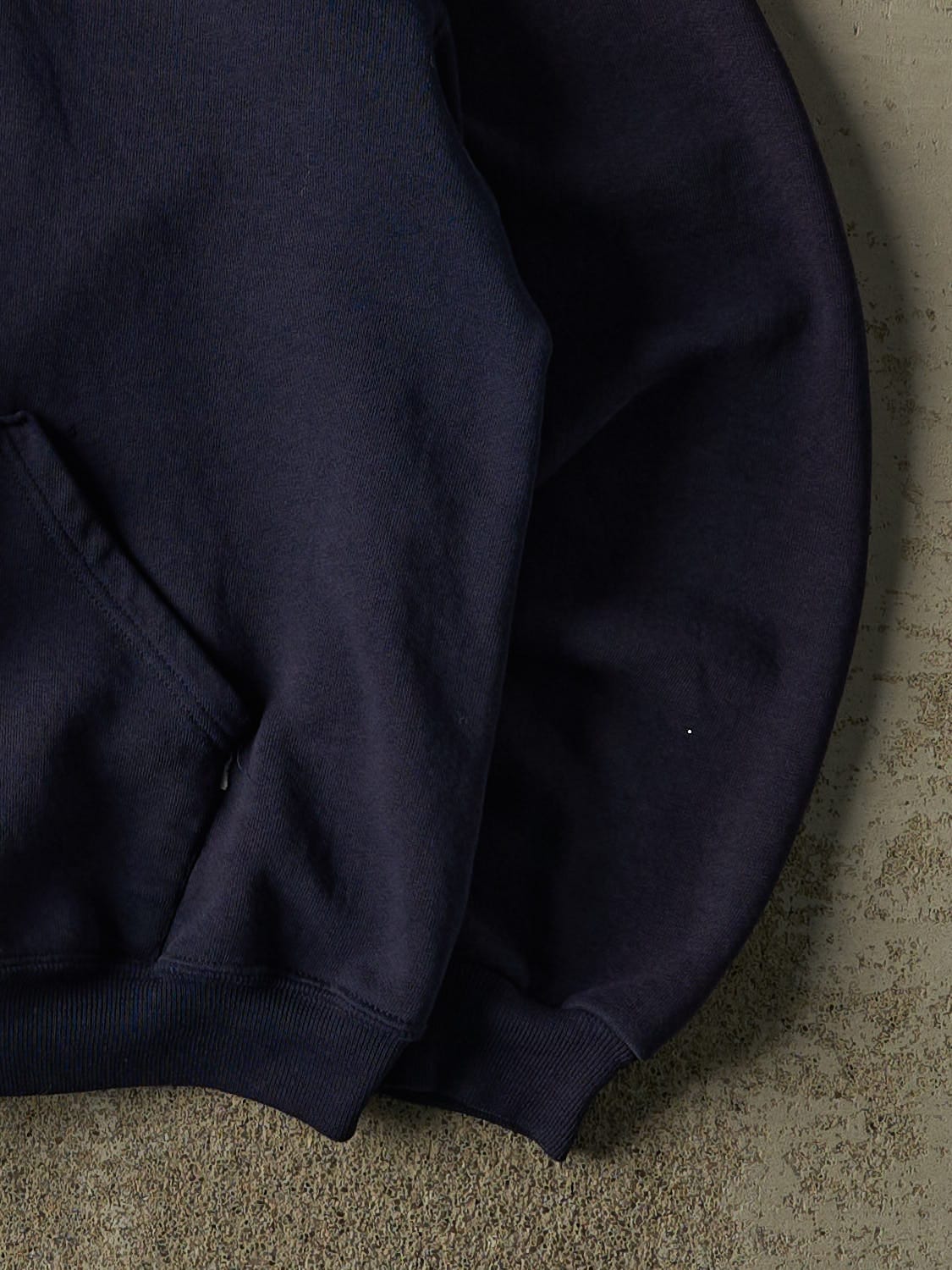 Vintage Y2K Navy Blue Russell Athletic Blank Zip Up Hoodie (M)