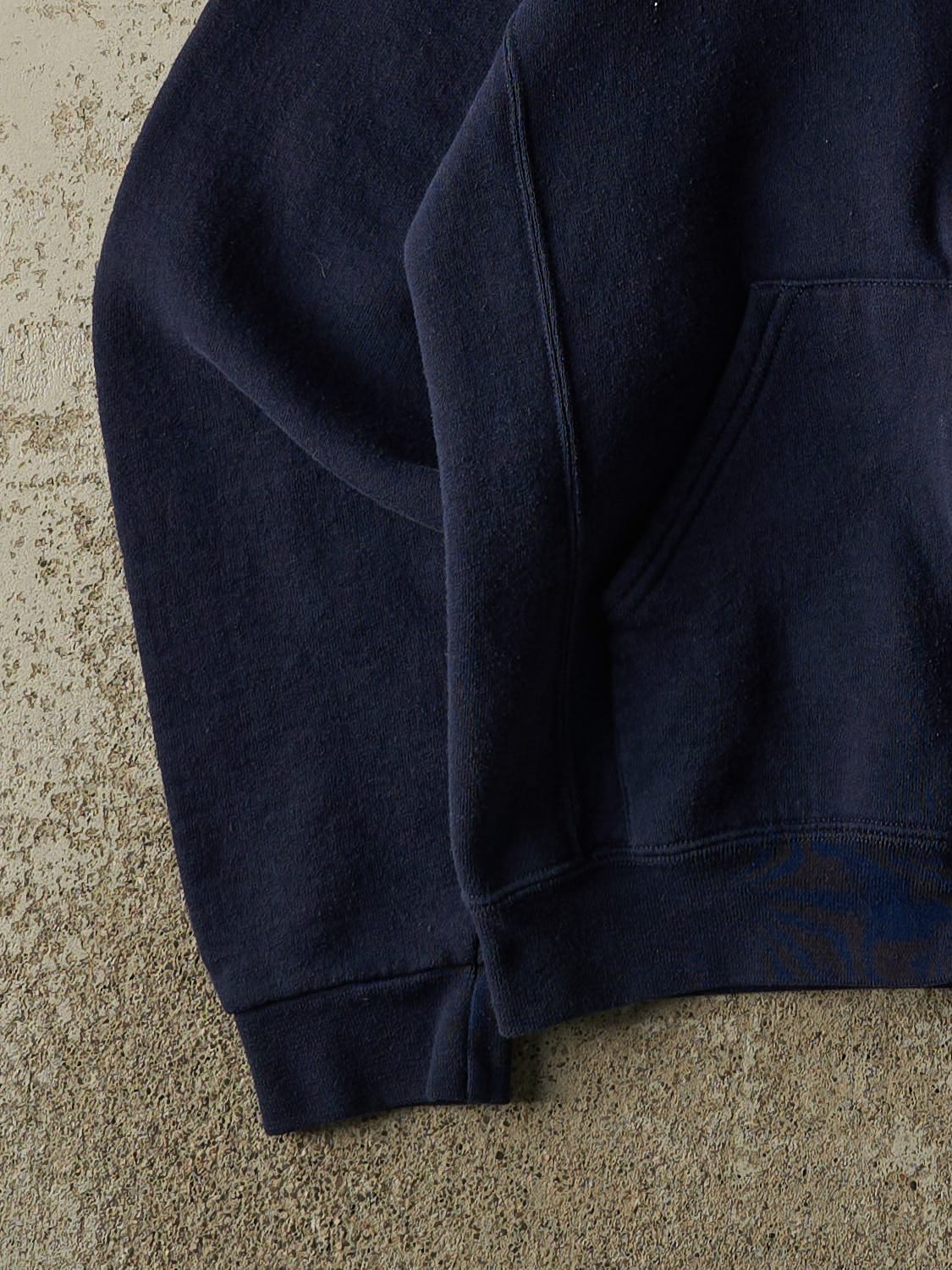 Vintage Y2K Navy Blue Russell Athletic Blank Zip Up Hoodie (XS/S)