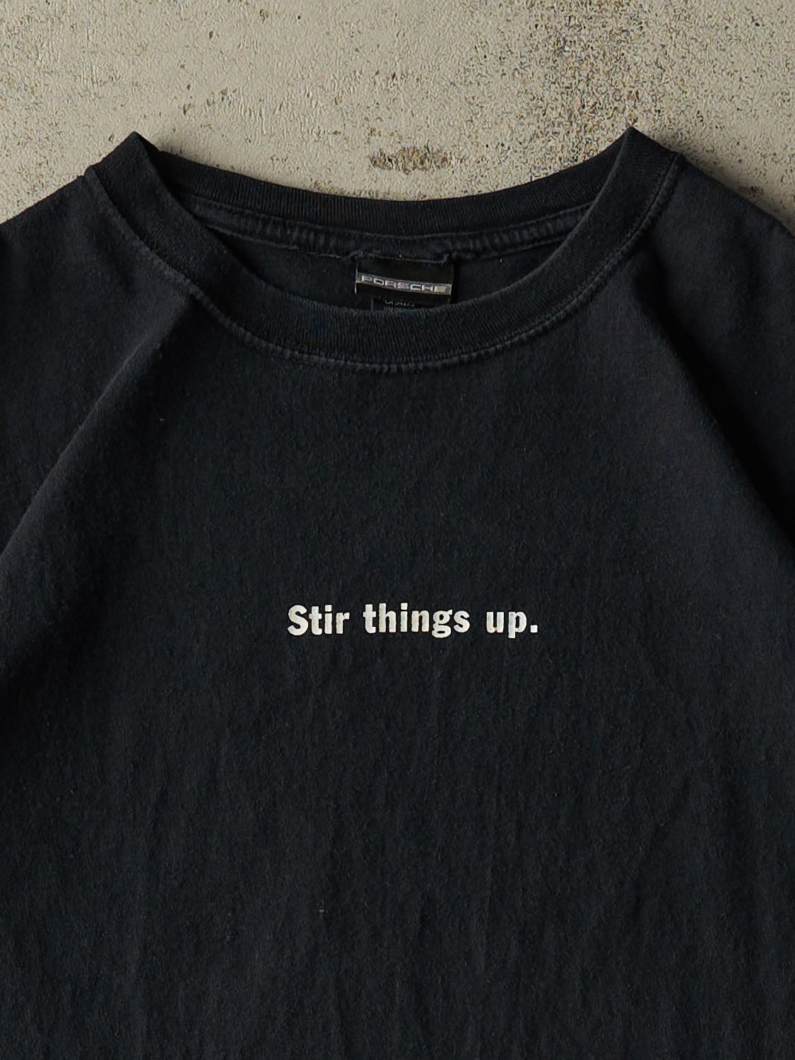 Vintage Y2K Black Porsche "Stir Things Up" Cayman S Tee (L/XL)