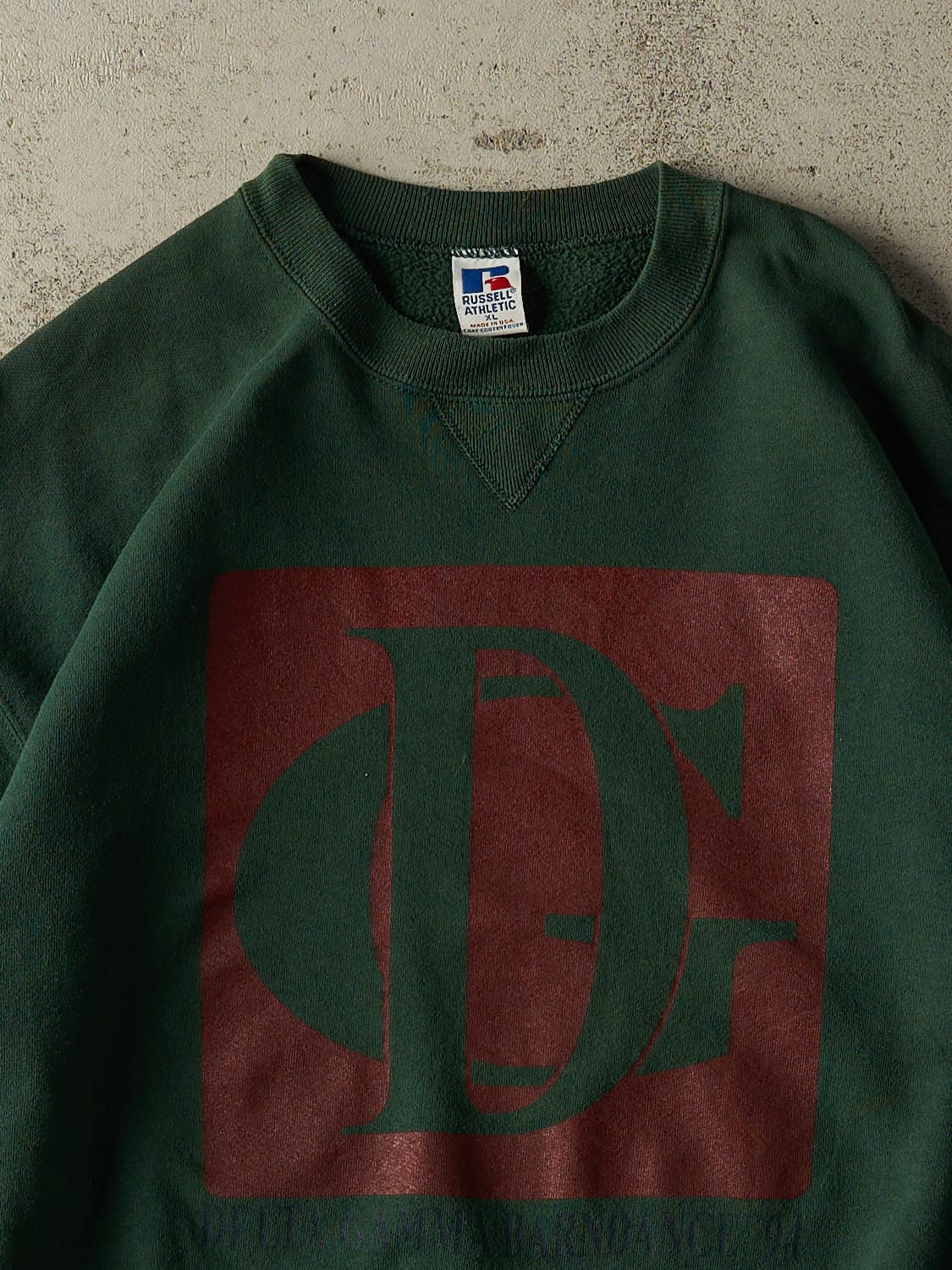 Vintage 94' Green Russell Athletic Delta Gamma Barn Dance Crewneck (XL)