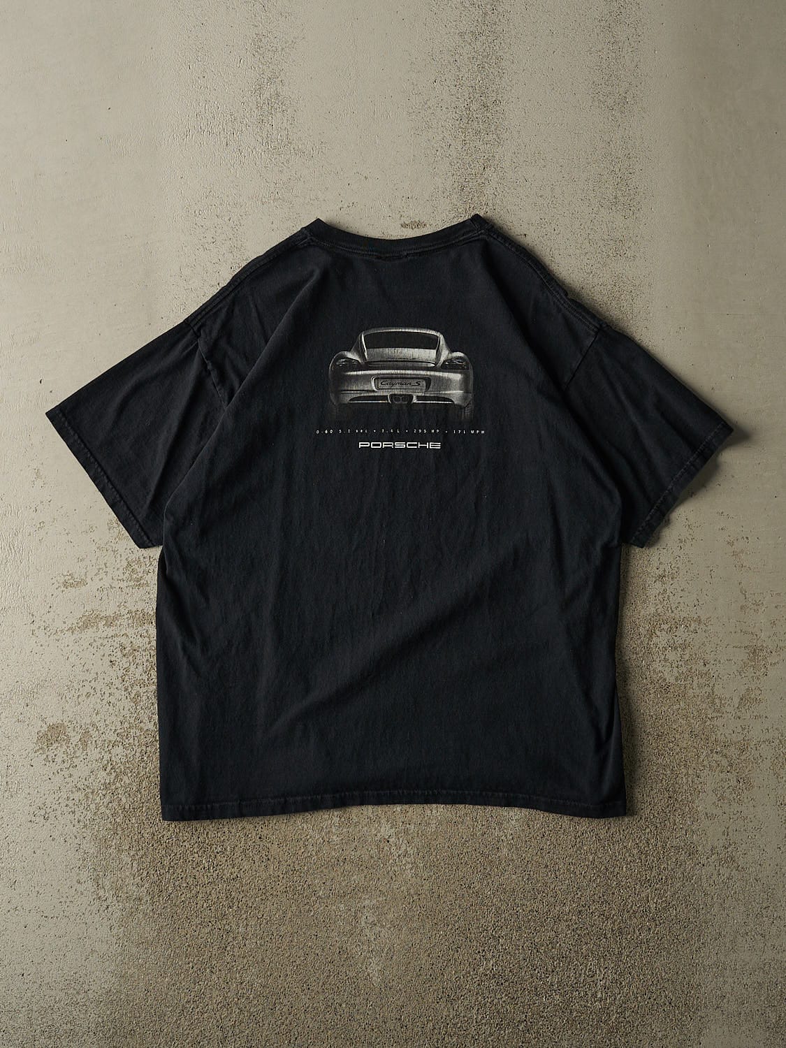 Vintage Y2K Black Porsche "Stir Things Up" Cayman S Tee (L/XL)