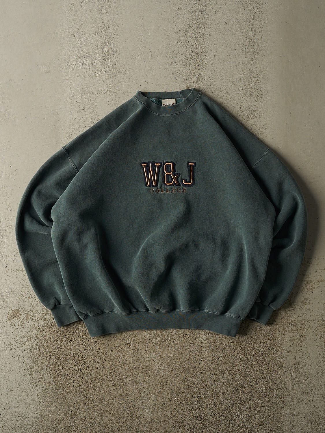 Vintage 90s Washed Green W&J College Crewneck (XL/XXL)