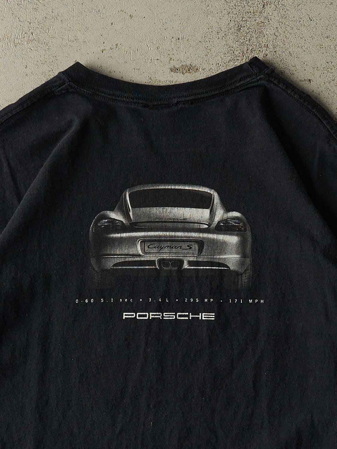 Vintage Y2K Black Porsche "Stir Things Up" Cayman S Tee (L/XL)