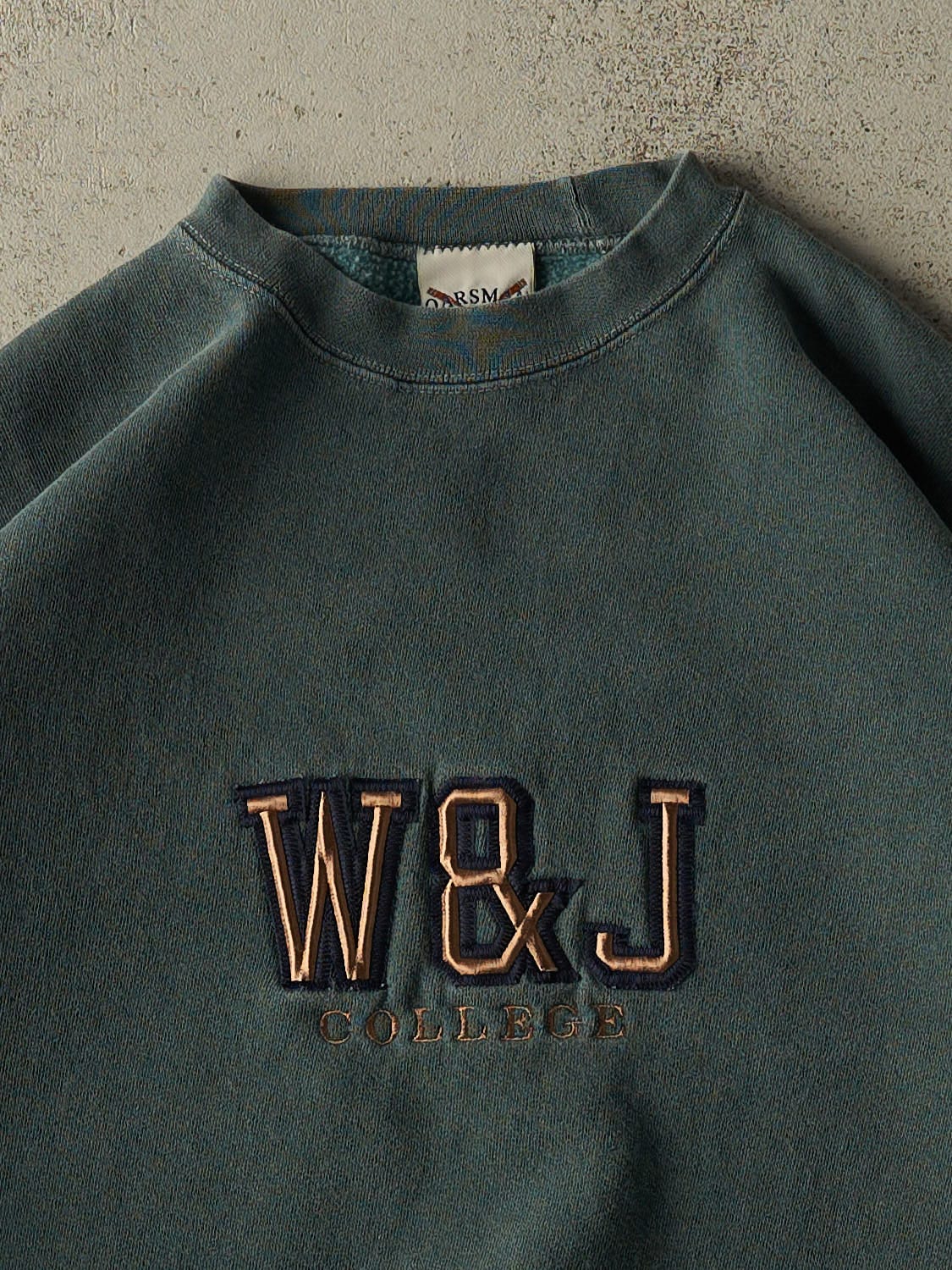 Vintage 90s Washed Green W&J College Crewneck (XL/XXL)
